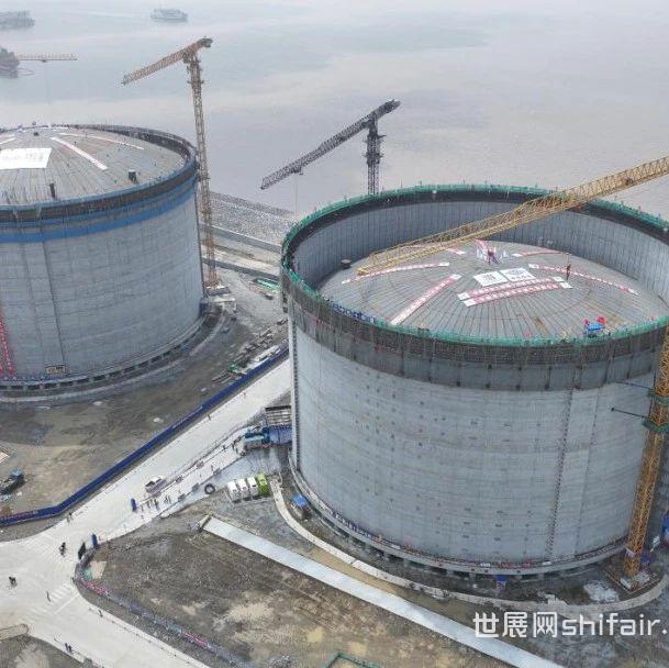 上海LNG站线扩建项目7号8号储罐气压升顶圆满完成